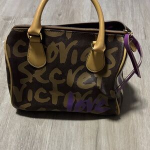 Victoria's Secret Brown and Gold Satchel